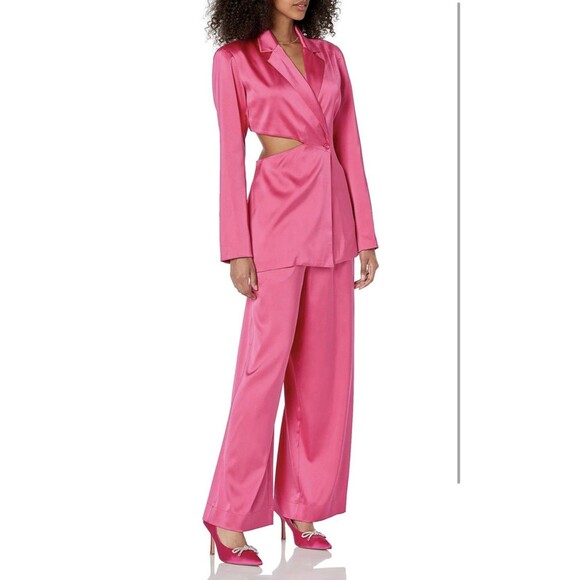 Porsha Williams x The Drop Women's Black Cutout Waist Blazer Hot Pink Size M NWT - Picture 4 of 6